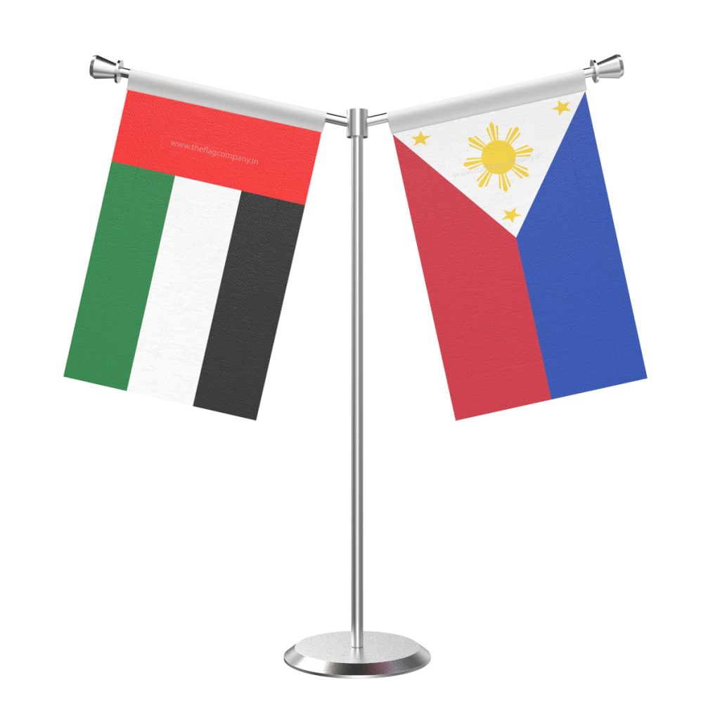 Philippines Y Shaped Table Desk Miniature Flag with Stainless Steel